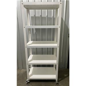 White Shelving on Rollers